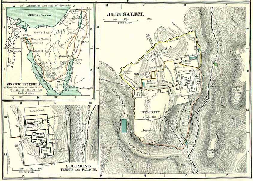 Map Of Jerusalem At The Time Of Jesus. The Century Atlas of the World