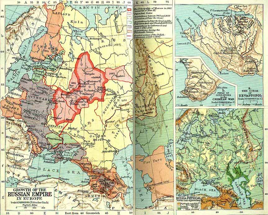 Culture 4.0 Historical Maps -- Growth of the Russian Empire in Europe